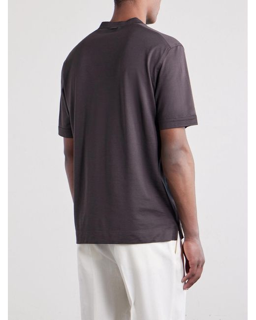 Zegna Purple Cotton And Silk-blend T-shirt for men
