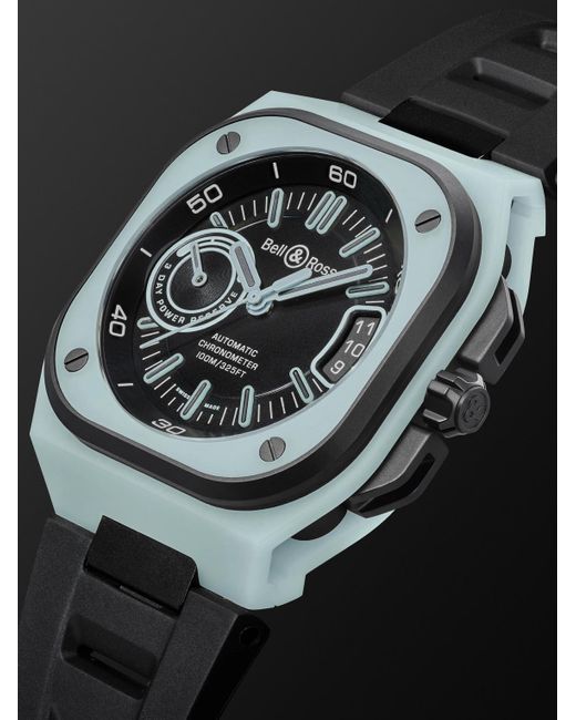 Bell & Ross Black Br-X5 Lum Automatic 41Mm Titanium And Rubber Watch, Ref. No. Brx5R-Blum-Tc/Srb for men