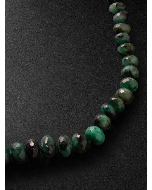 JIA JIA Black Oracle Gold Emerald Beaded Necklace for men