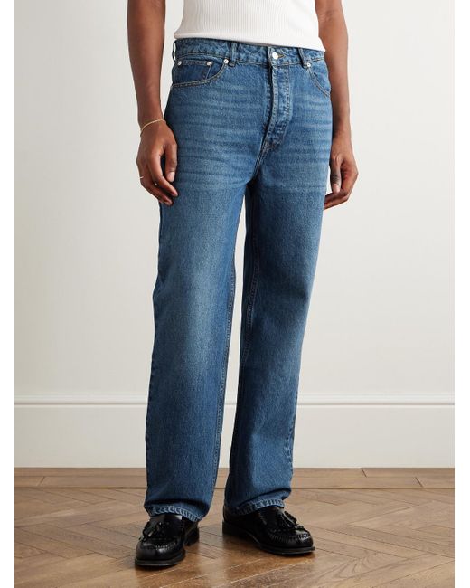 Officine Generale Blue Vintage Original Straight-Leg Jeans for men