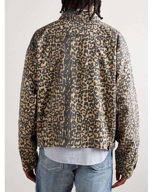 Rhude Multicolor Logo-appliquéd Leopard-print Cotton-twill Bomber Jacket for men