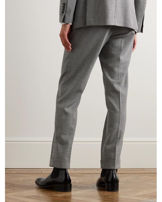 Tom Ford O'connor Slim-fit Puppytooth Wool Suit Trousers in Grey for Men
