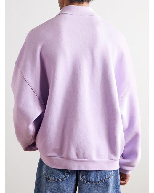 Agolde Purple Pace Half-Zip Cotton-Jersey Sweatshirt for men