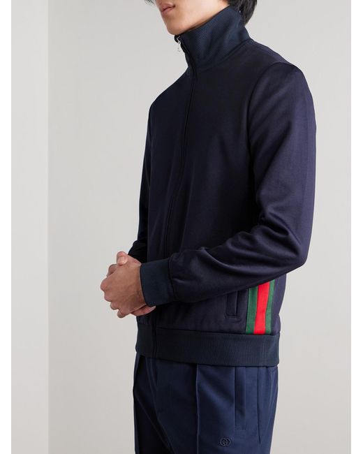 Gucci Blue Striped Jersey Track Jacket for men