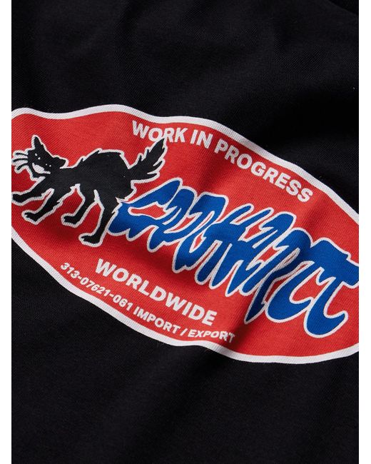 Carhartt Black Cat Sticker Logo-print Cotton-jersey T-shirt for men