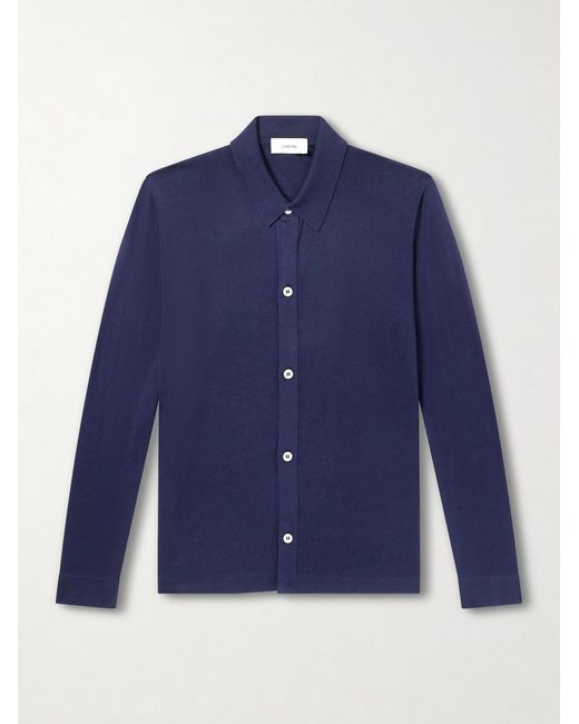 Lardini Blue Silk Shirt for men
