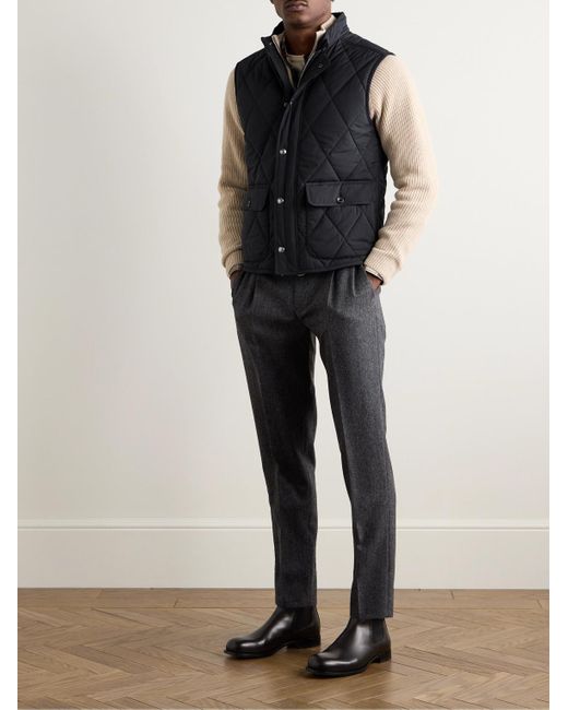Ralph Lauren Black Carleton Slim-Fit Quilted Shell Down Gilet for men