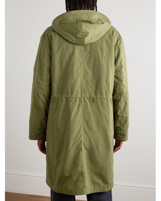 C P Company Green Metropolis Logo-appliquéd Padded Twill Hooded Parka for men