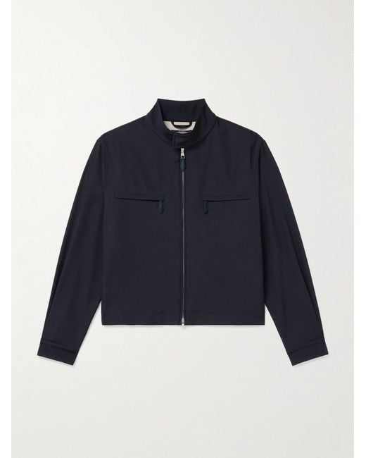 Dunhill Blue Tech-Wool Twill Blouson Jacket for men