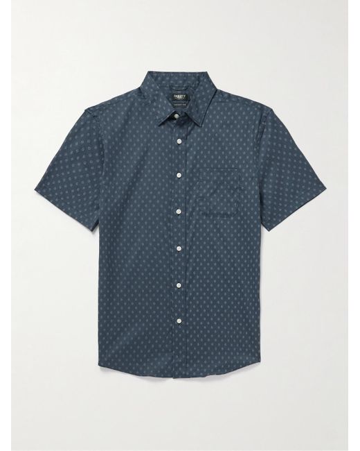 Faherty Brand Blue Movement Printed Supima Cotton-blend Shirt for men