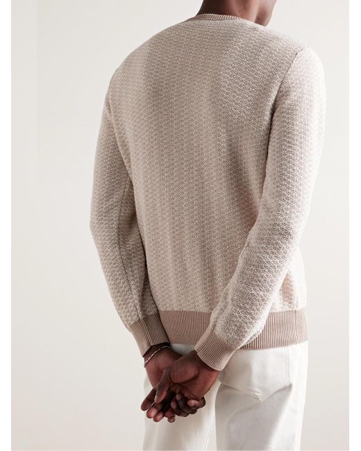 Canali Pullover aus strukturiertem Strick aus einer Baumwollmischung in White für Herren