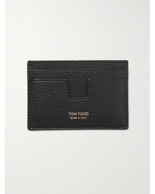 Tom Ford Black Full-Grain Leather Cardholder for men
