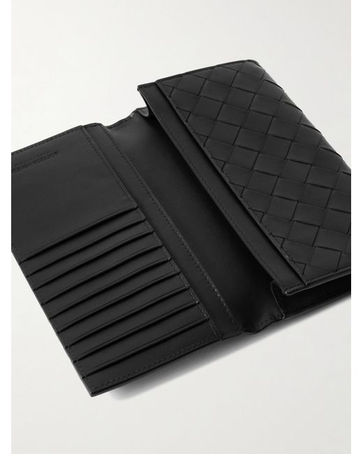Bottega Veneta Black Intrecciato Leather Wallet for men