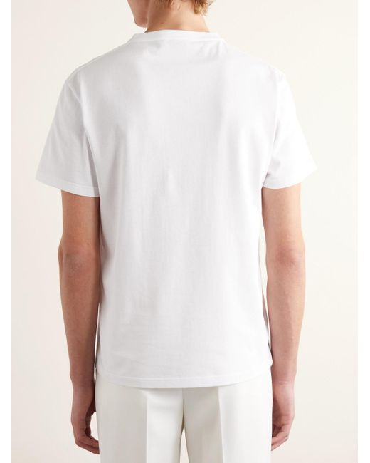 T-shirt in jersey di cotone con stampa di Alexander McQueen in White da Uomo