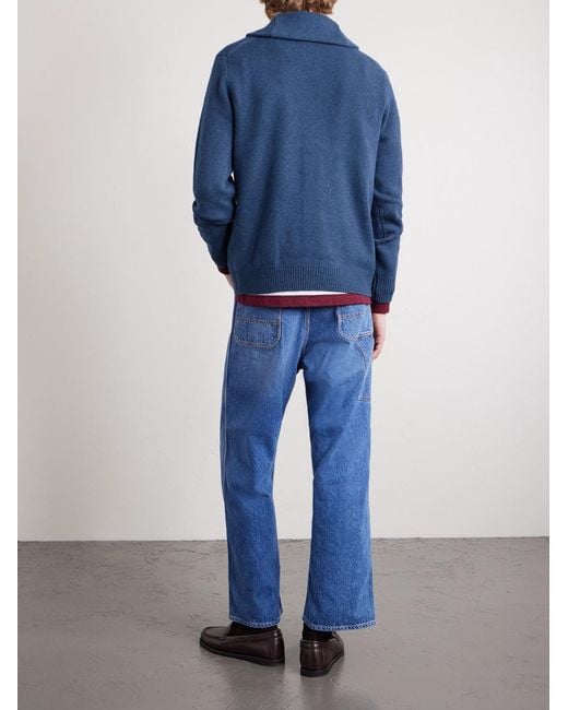 Polo Ralph Lauren Blue Shawl-collar Wool And Cashmere-blend Cardigan for men