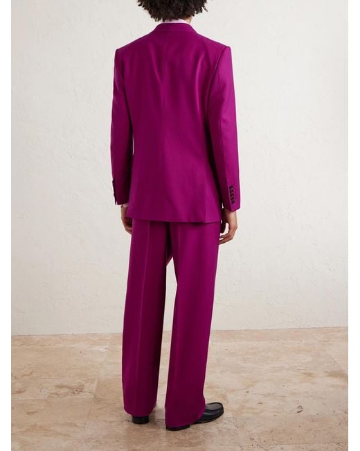 Tom Ford Pink Slim-fit Double-breasted Wool-twill Suit Jacket for men