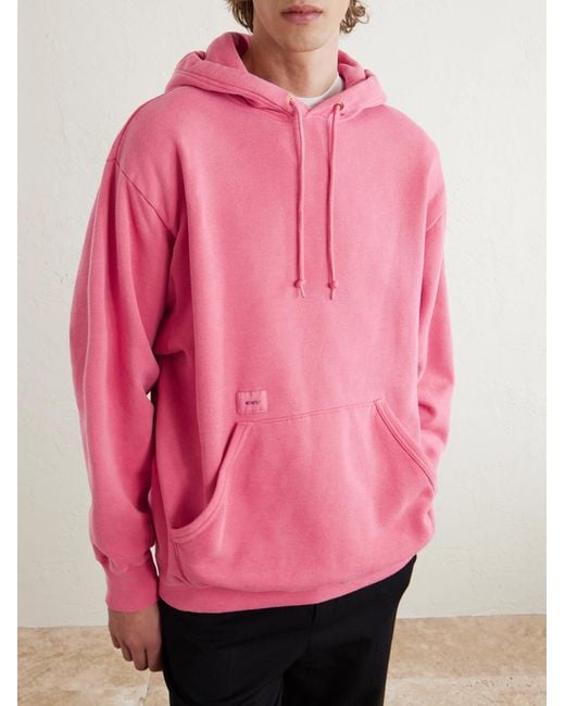 WTAPS パーカー ピンク SIZE 02 WTAPS Logo-appliqued Cotton-blend Jersey Hoodie in Pink for Men