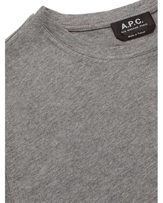 A.P.C. Gray Jimmy Cotton-Jersey T-Shirt for men