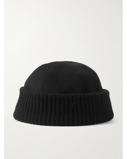 Loro Piana Black Logo-Appliquéd Storm System Cashmere Beanie