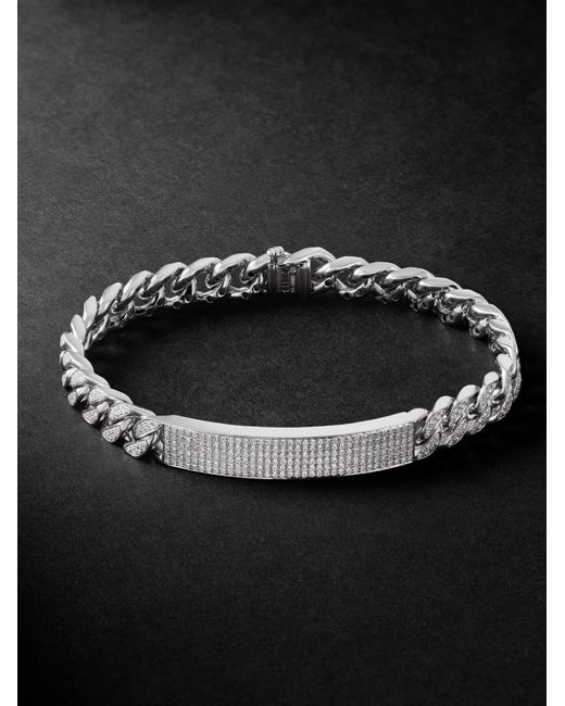 SHAY Black 18-Karat Diamond Id Bracelet for men