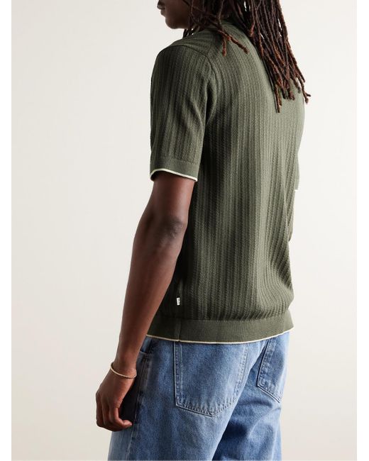 NN07 Green Nalo 6561 Herringbone Cotton Shirt for men