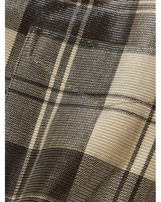4SDESIGNS Brown Checked Shell-Lamé Overshirt for men
