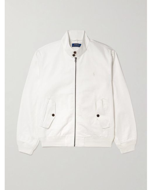 Polo Ralph Lauren Natural Logo-embroidered Cotton-twill Bomber Jacket for men