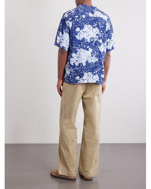 Blue Blue Japan Blue Sakura Kaza Convertible-Collar Woven Shirt for men