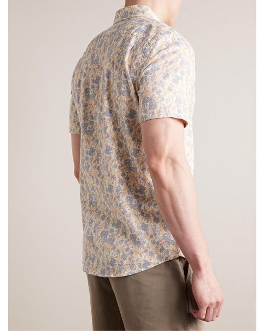 Faherty Brand Natural Breeze Slim-Fit Floral-Print Hemp-Blend Shirt for men
