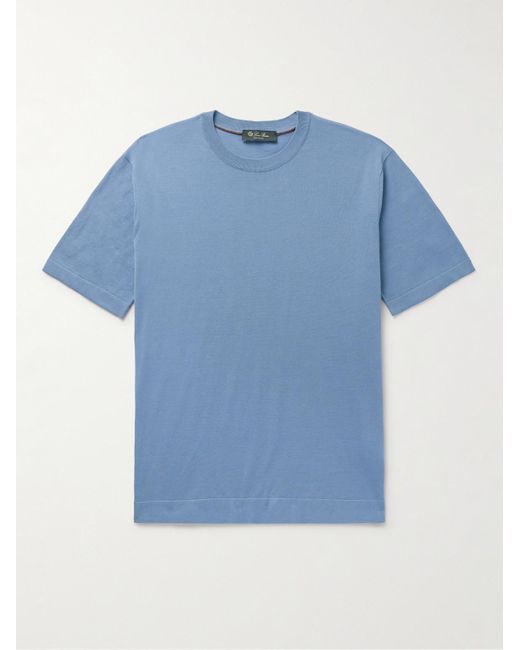 Loro Piana Blue Cotton-jersey T-shirt for men