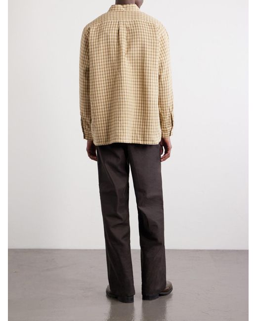 Beams Plus Natural Button-Down Collar Checked Cotton Shirt for men