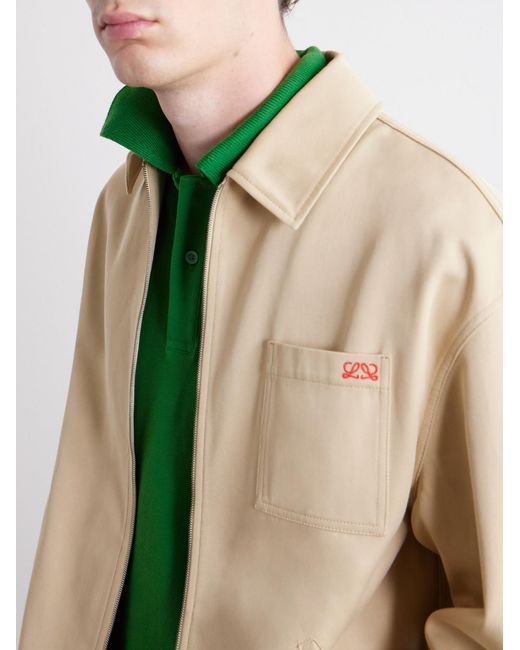 Loewe Natural Logo-Embroidered Cotton-Twill Jacket for men