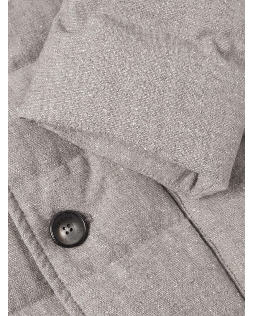 Herno Gray Convertible Quilted Wool-Blend Down Blazer for men