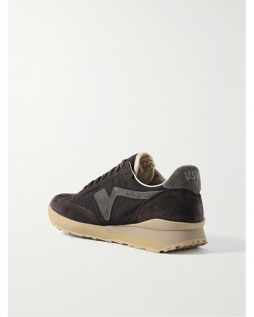Visvim Black Fkt Runner Suede-Trimmed Canvas Sneakers for men