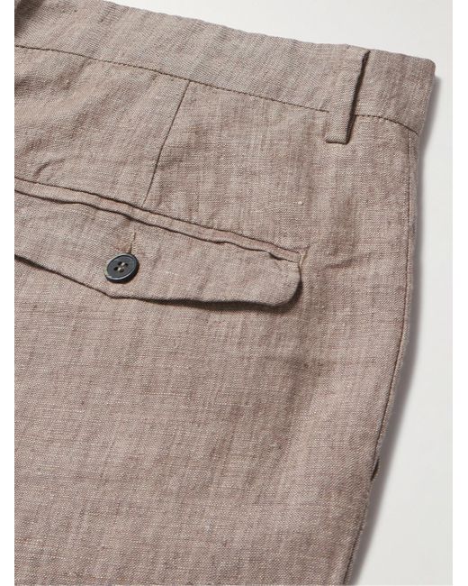 Barena Natural Canasta Tapered Linen Trousers for men