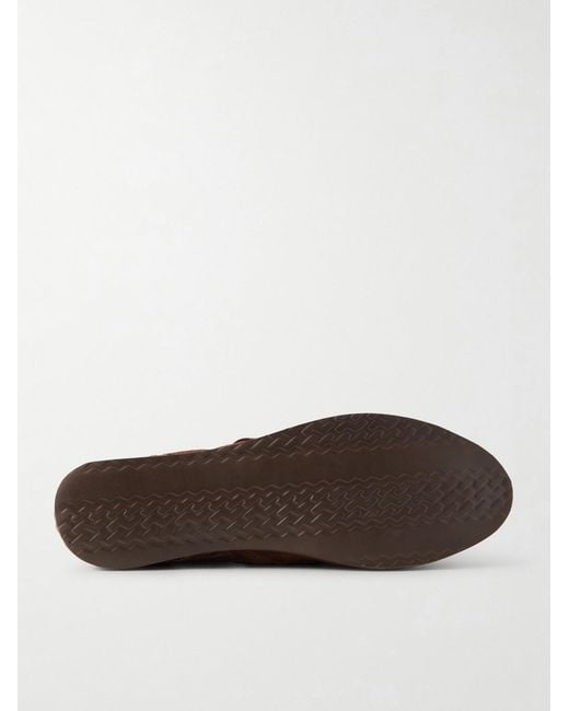 Yuketen Brown Chamula Alejandro Woven Suede Huarache Sandals for men