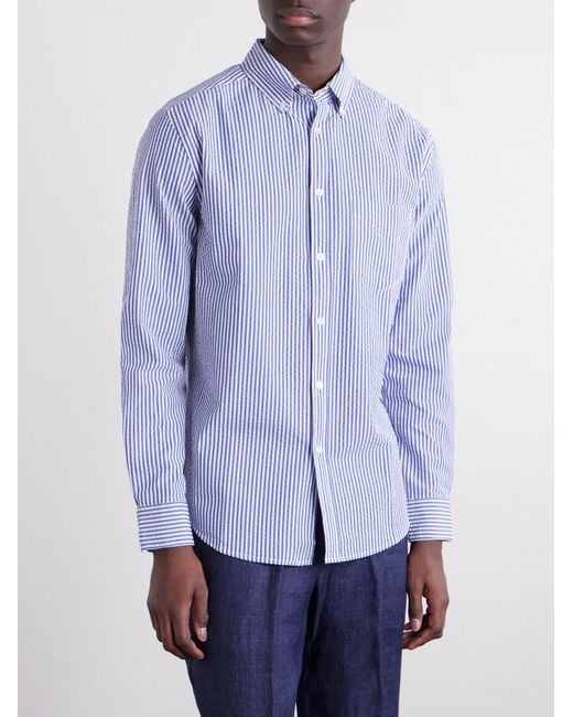 Portuguese Flannel Purple Atlantico Checked Cotton Shirt for men