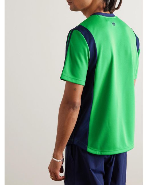 Adidas Originals Wales Bonner T-Shirt aus recyceltem Stretch-Jersey mit Streifen aus Webband in Green für Herren