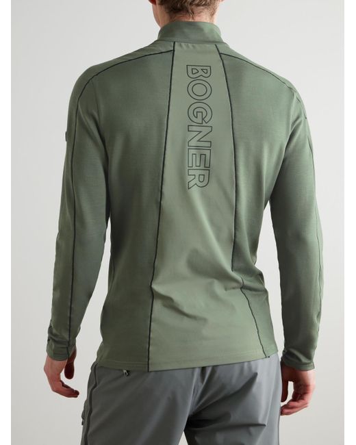 Bogner Green Flynn Stretch-jersey Half-zip Base Layer for men