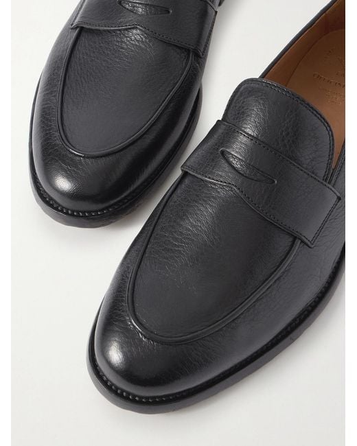 Officine Creative Black Opera 001 Deerskin Penny Loafers for men