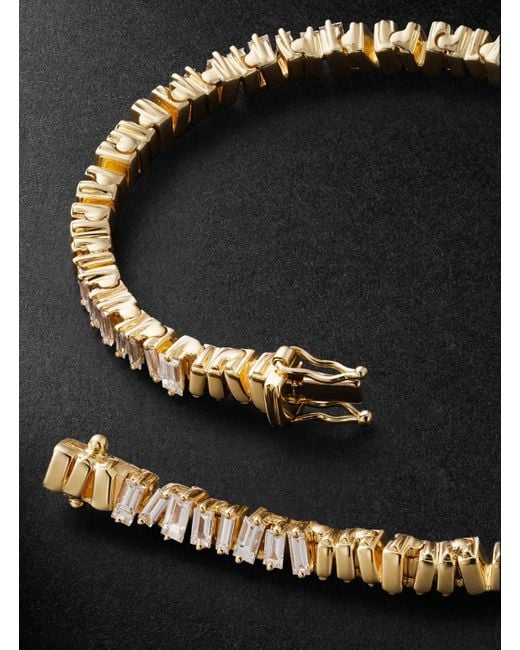 Suzanne Kalan Black Id Mini 18-Karat Diamond Tennis Bracelet for men