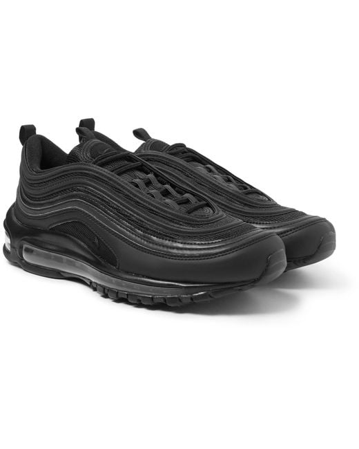 Nike Air Max 97 Faux Leather And Mesh Sneakers in Black for Men | Lyst
