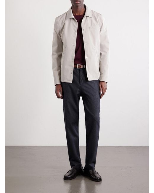 Brunello Cucinelli Blue Tapered Virgin Wool Cargo Trousers for men