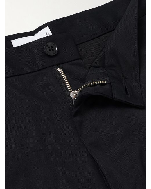 (w)taps Blue Straight-Leg Cotton-Blend Twill Trousers for men