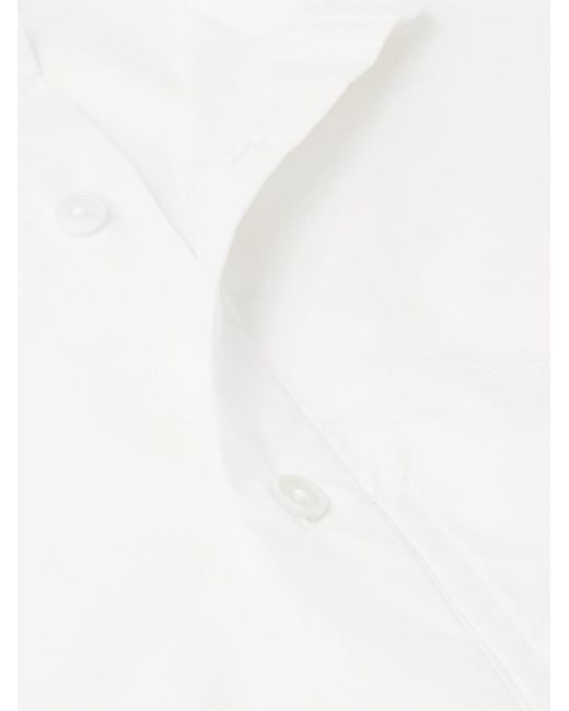 Zegna White Leather-trimmed Cotton-piqué Polo Shirt for men
