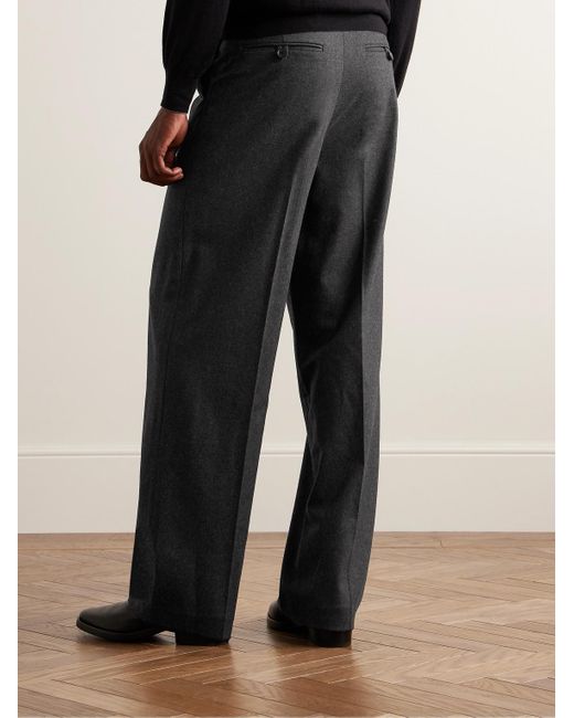 Nili Lotan Gray Emmett Straight-leg Pleated Virgin Wool-blend Trousers for men