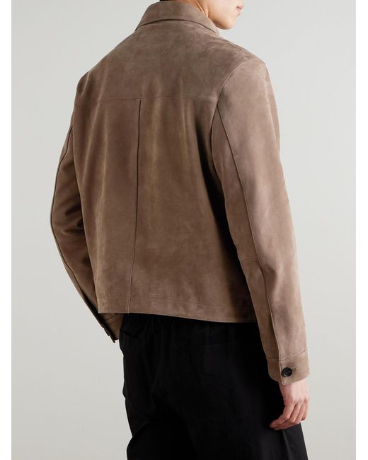 Mr P. Brown Suede Overshirt for men