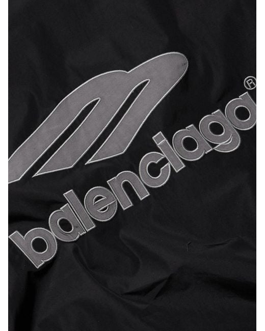 Balenciaga Black Appliquéd Logo-Embroidered Cotton-Blend Shell Track Jacket for men