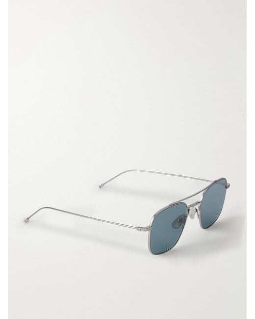 Thom Browne Blue Aviator-Style-Toned Sunglasses for men