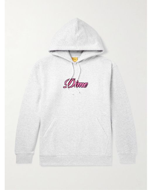 Dime Pixel Cursive Hoodie aus Jersey aus einer Baumwollmischung mit Logostickerei in Gray für Herren